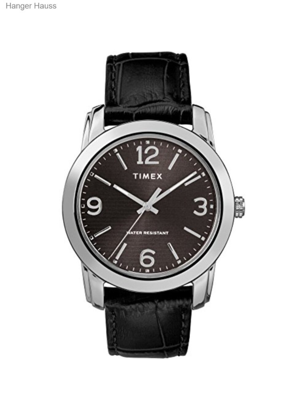 Classic 39mm Brass Case Leather Strap Quartz Analog Watch Water Resistant Men's